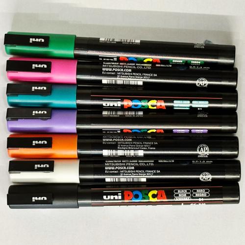 uni POSCA 8pk PC-3M Water Based Paint Markers Fine Tip 0.9 -1.3mm in  Assorted Colors
