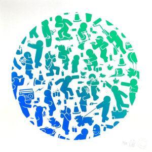 Festival Print - Blue/Green