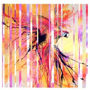 Scarlet Macaw at Sunset