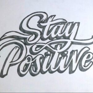 Stay Positive (papercut white)