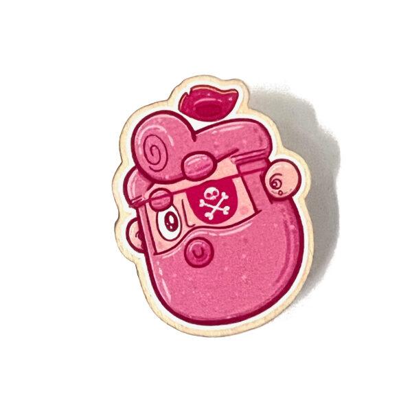 Pinkbeard Wooden Pin Badge