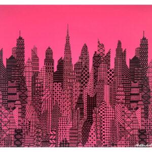 Cityscape Pink and Black
