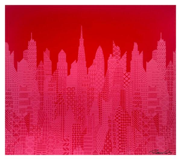 Cityscape Red and Pink