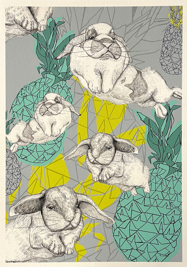 Bunny & Pineapple Turquoise